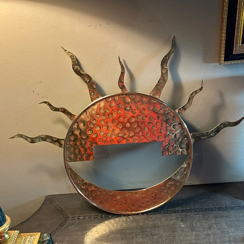 Stainless steel Sunburst Wall Accent - Gold Decorative Wall Decor